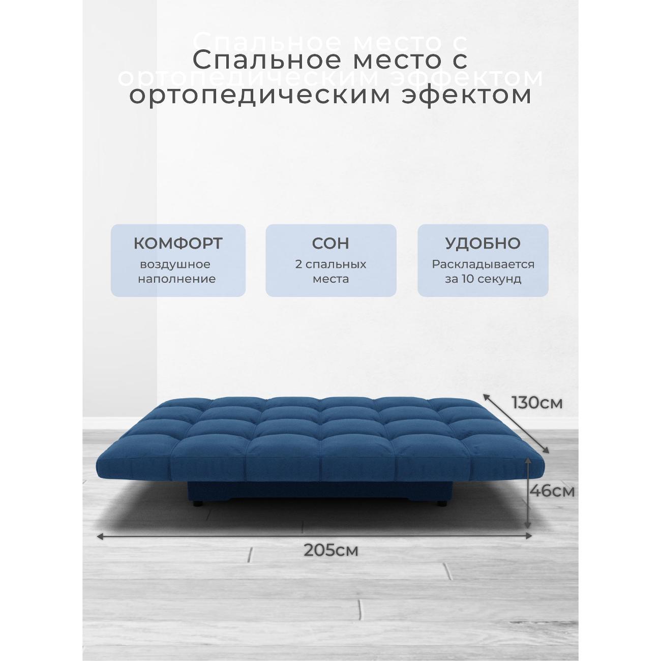 Диван Yorcom синий, механизм Клик-кляк, 205х100х100