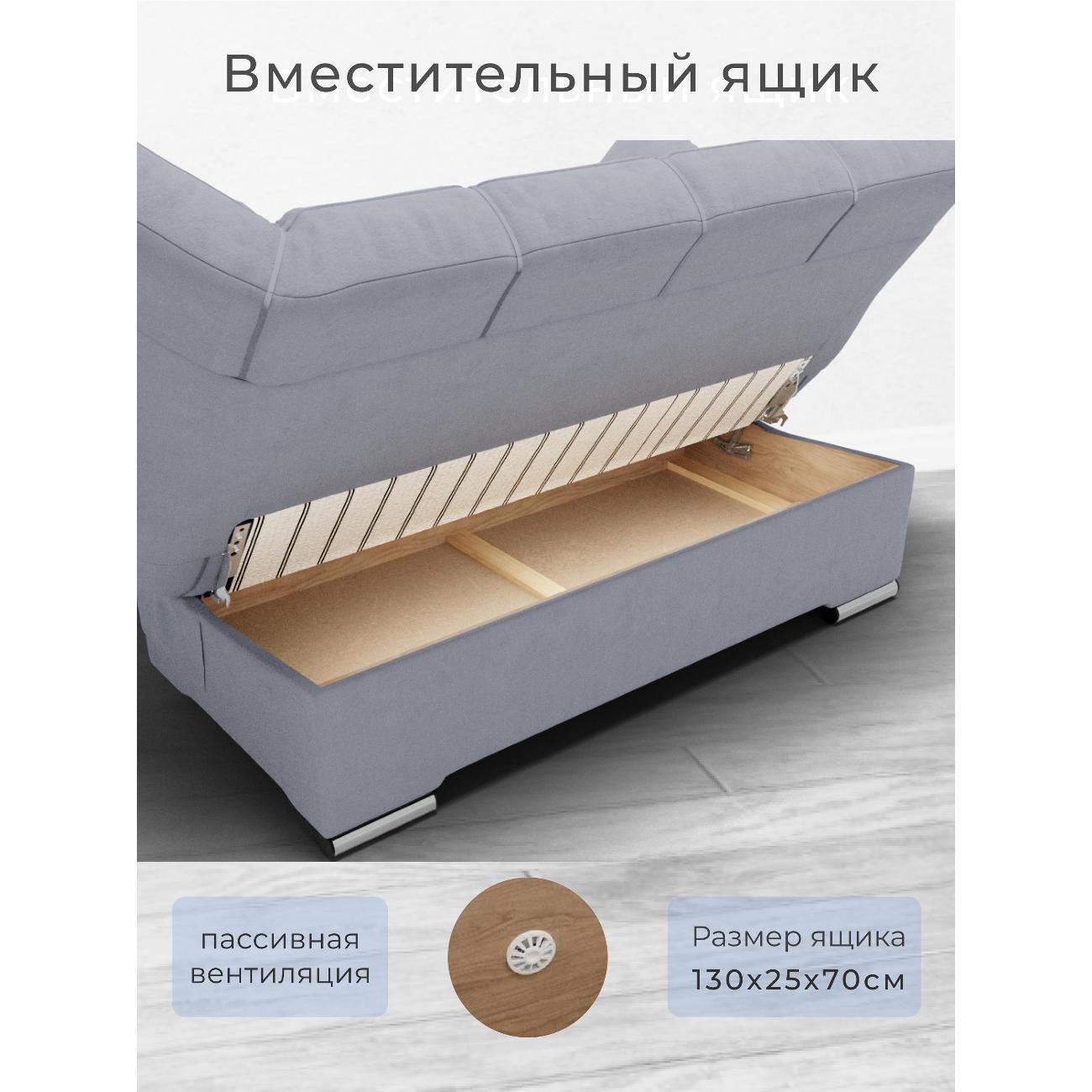 Диван Yorcom светло-серый , механизм Клик-кляк, 205х100х100