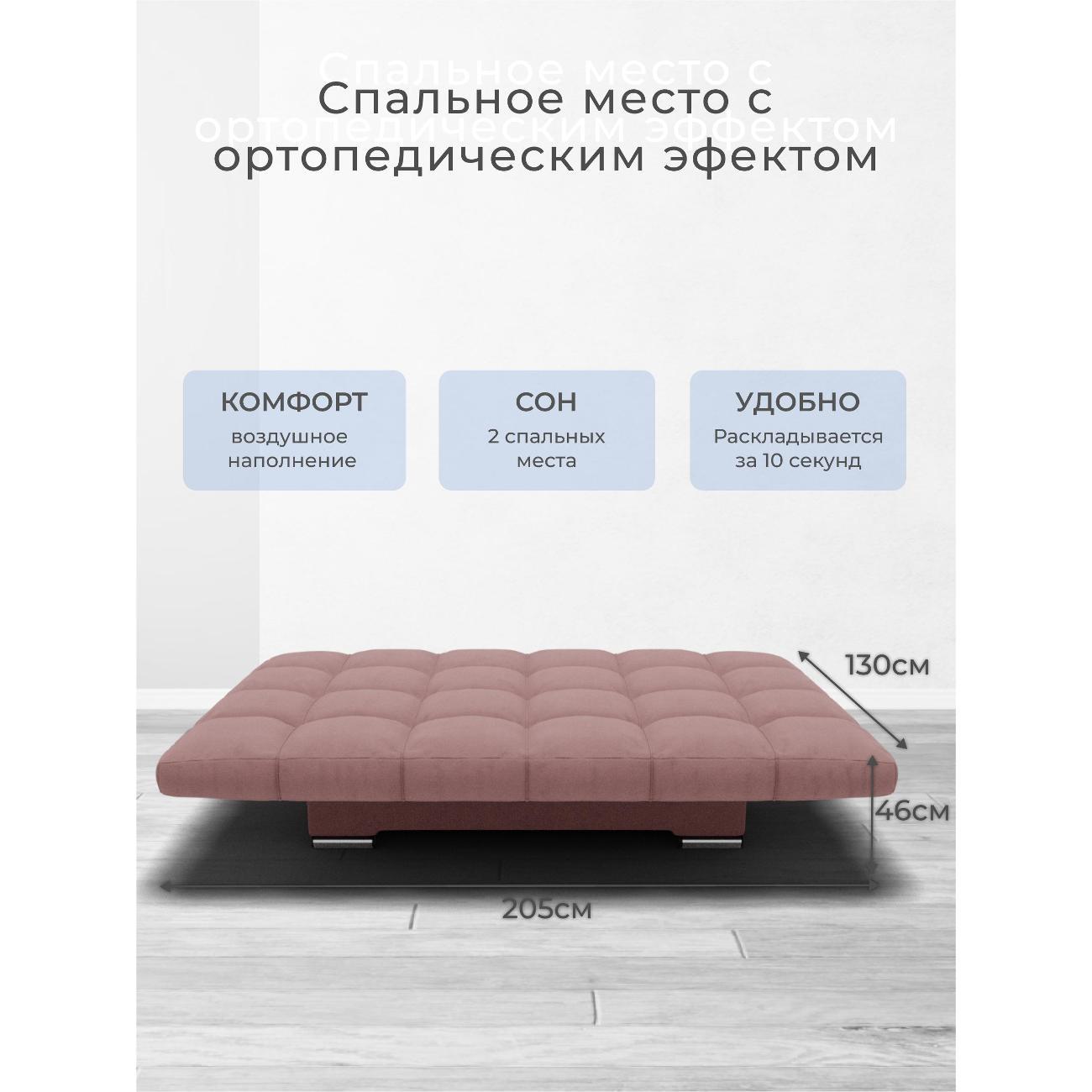 Диван Yorcom розовый, механизм Клик-кляк, 205х100х100