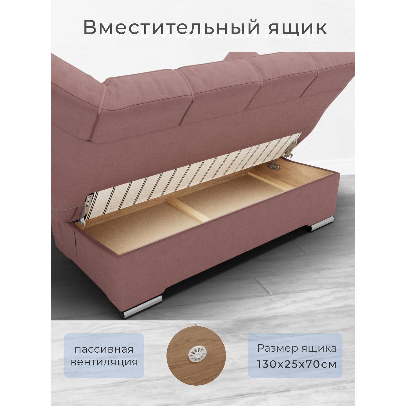 Диван Yorcom розовый, механизм Клик-кляк, 205х100х100