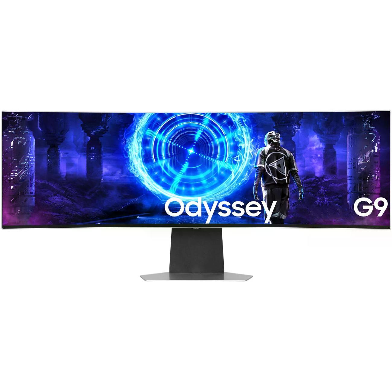 Монитор игровой Samsung 49" S49DG952SI, 5120x1440, OLED, 240Hz, HDMI+DP+Micro HDMI, curved, серебро