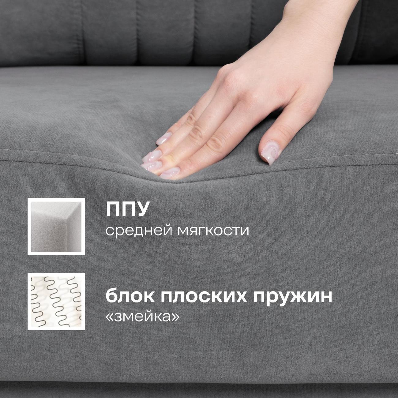 Диван Logium Рико, стальной серый