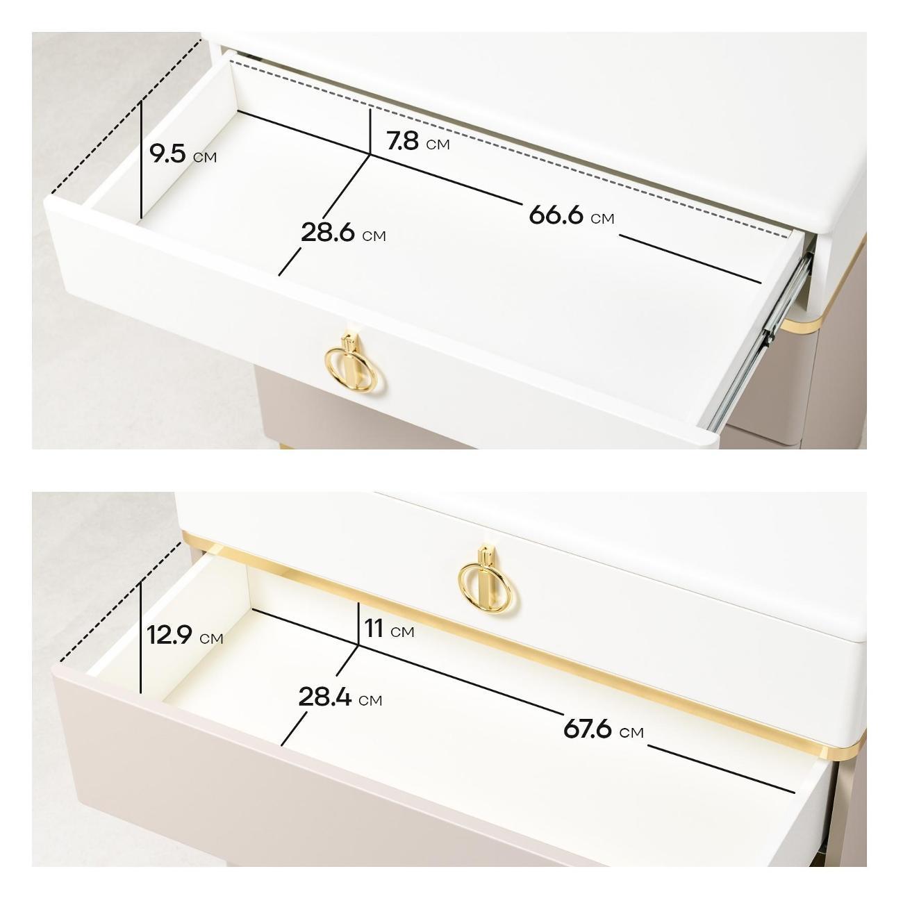 Комод Logium Лира 16.252, Глиняный серый, Белый шагрень, Крем