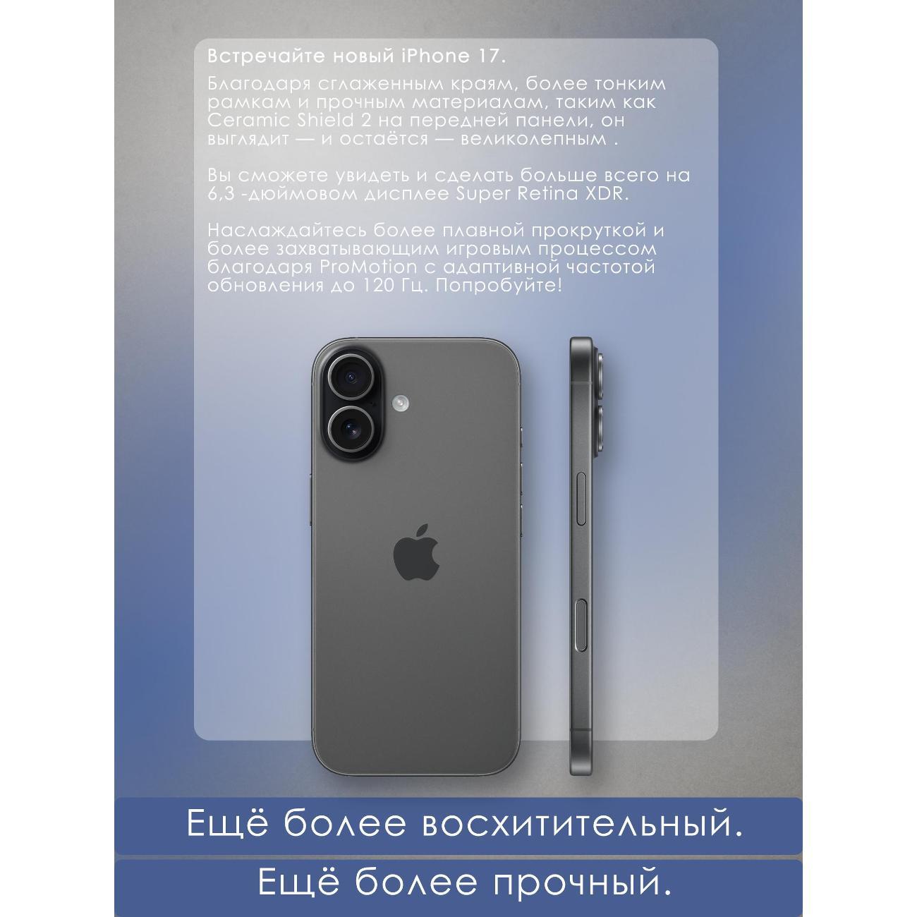 Смартфон Apple iPhone 17 256GB Black (Без Rustore)