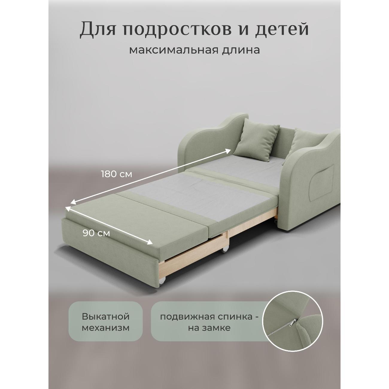 Диван Yorcom Бали ментоловый, механизм выкатной, 106х87х77