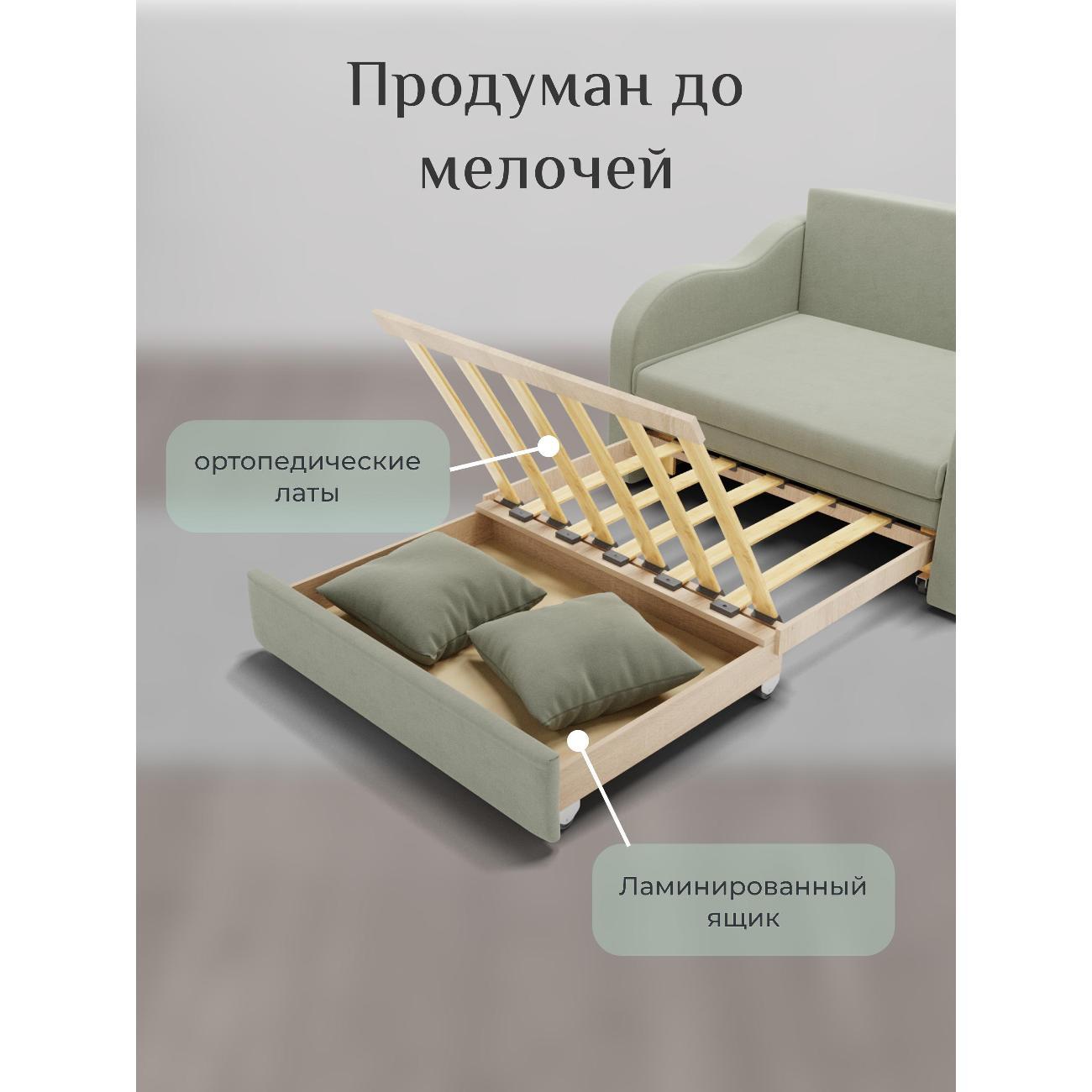 Диван Yorcom Бали ментоловый, механизм выкатной, 106х87х77