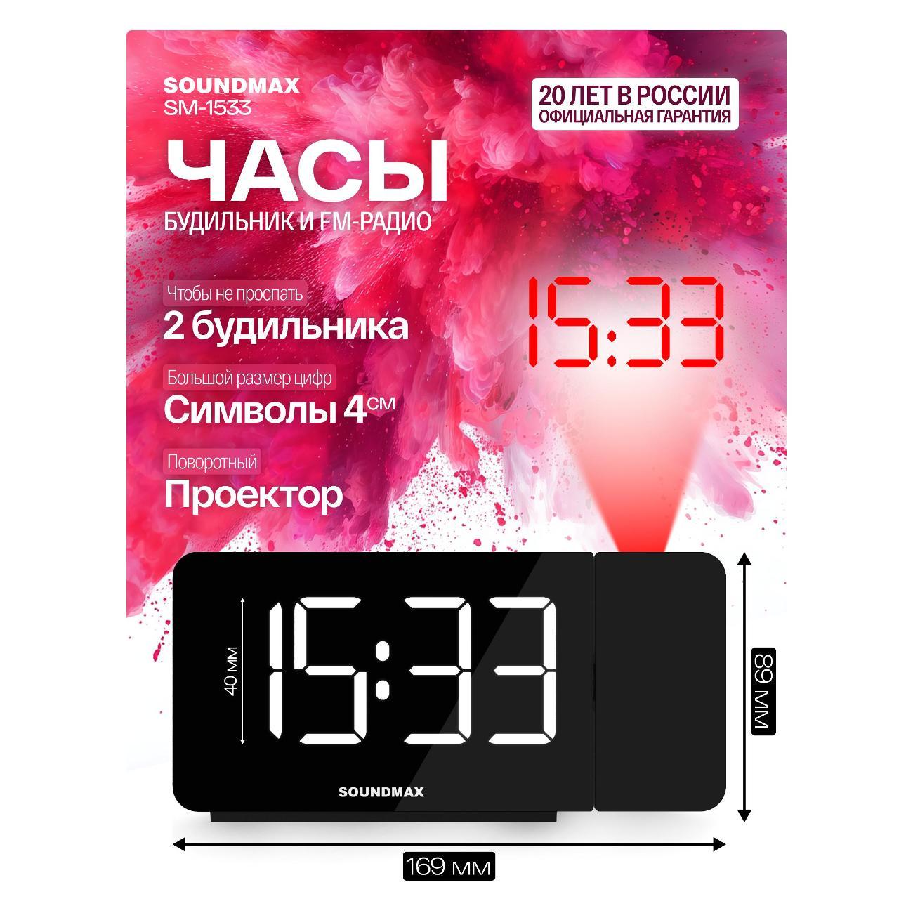 Радио-часы Soundmax SM-1533