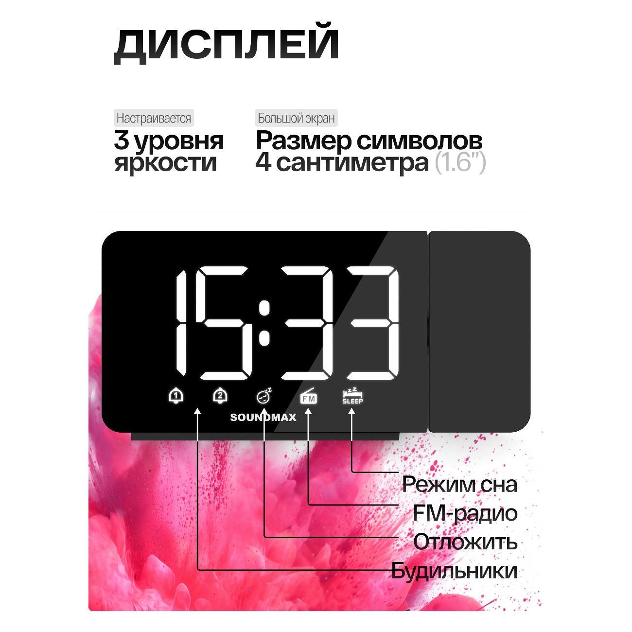 Радио-часы Soundmax SM-1533