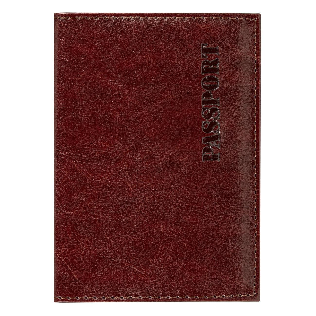 Обложка для документов Staff Обложка для паспорта, экокожа мягкая, коричневая
