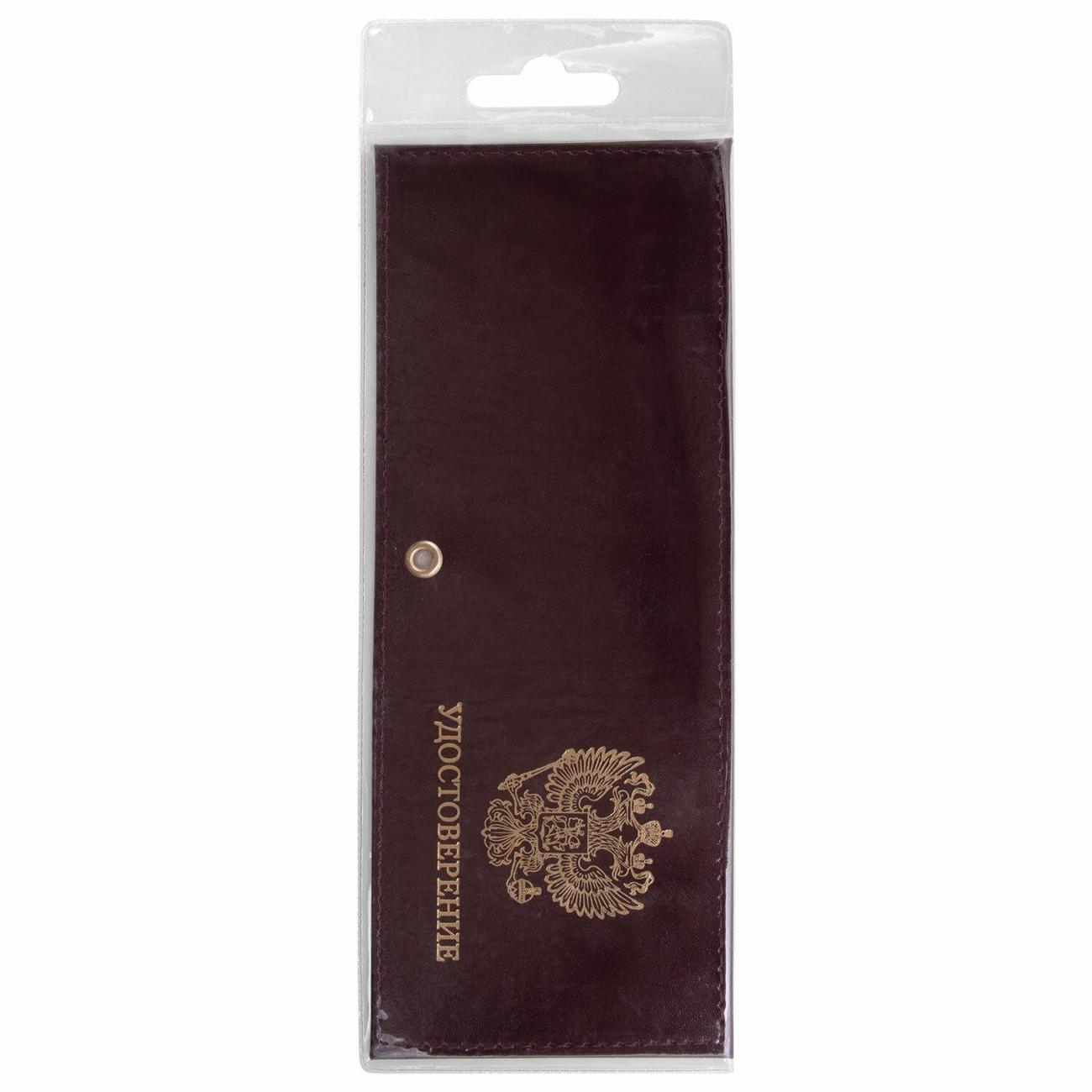 Обложка для документов Staff Обложка Удостоверение НАТ.КОЖА темно-бордовая