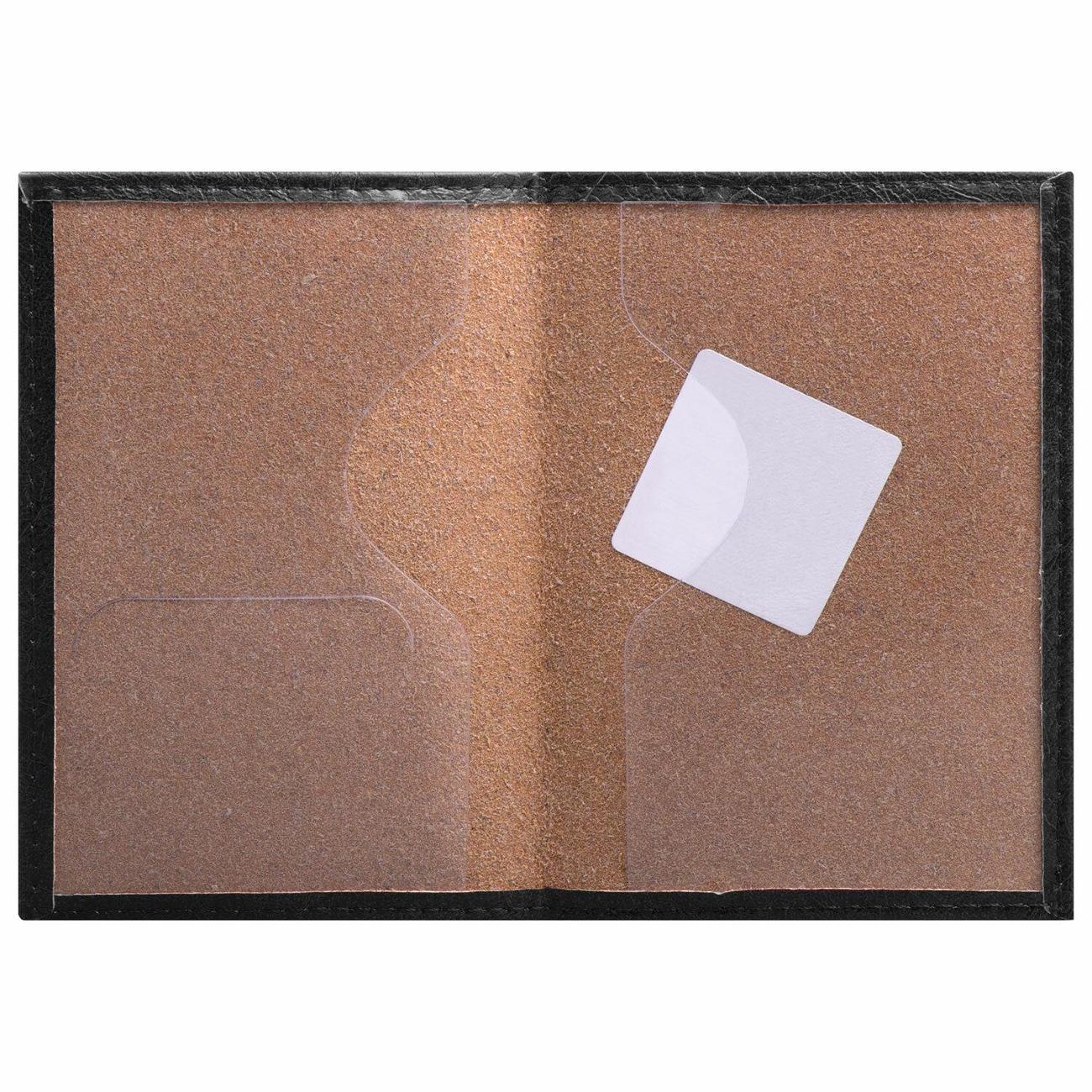 Обложка для документов Staff Обложка для паспорта, экокожа, черная