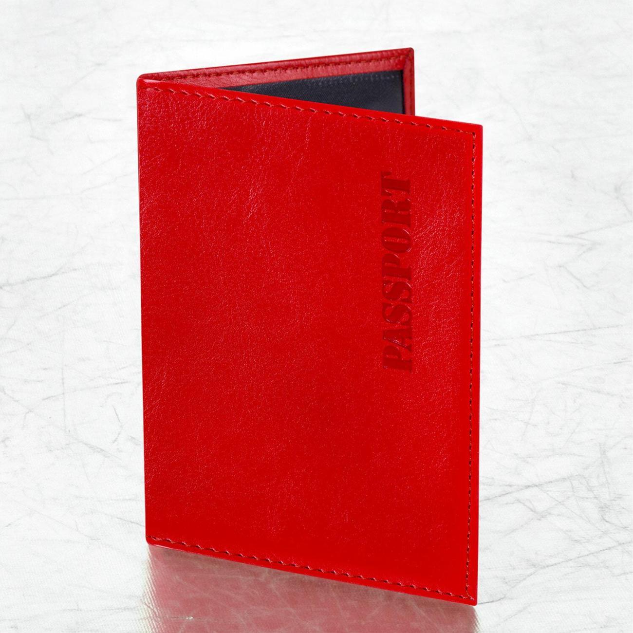 Обложка для документов Staff Обложка паспорт PASSPORT экокожа красная