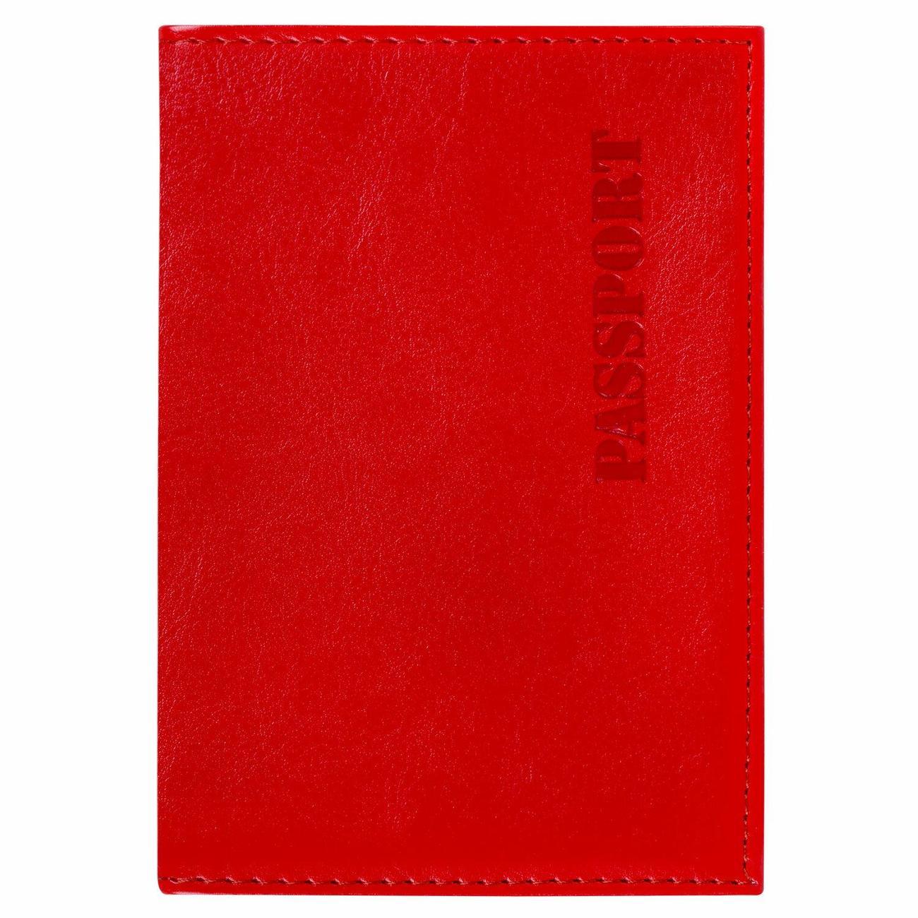 Обложка для документов Staff Обложка паспорт PASSPORT экокожа красная