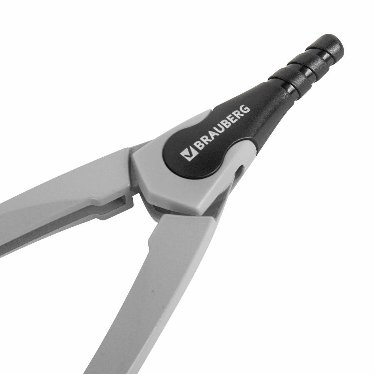 Циркуль Brauberg Циркуль BRAUBERG 135мм цв+защитный колпачок