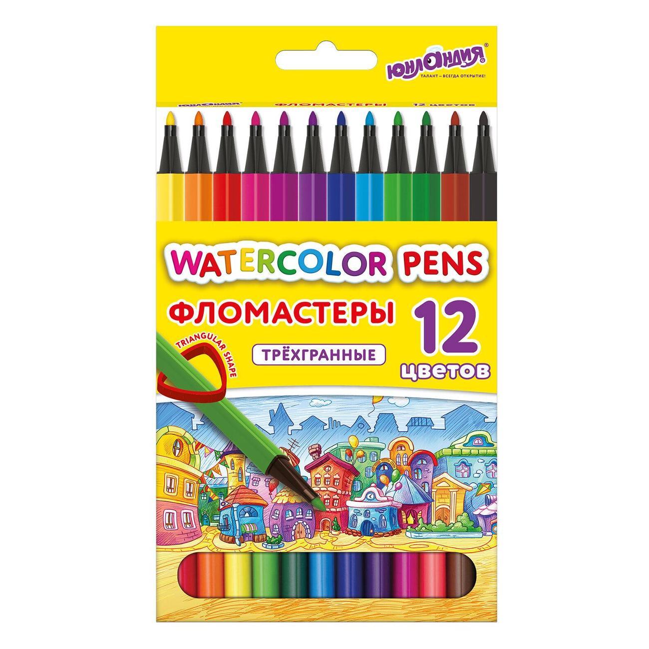 Фломастер Юнландия Фломастеры ЮНЛАНДИЯ ДОМИКИ 12цв трёхгранные