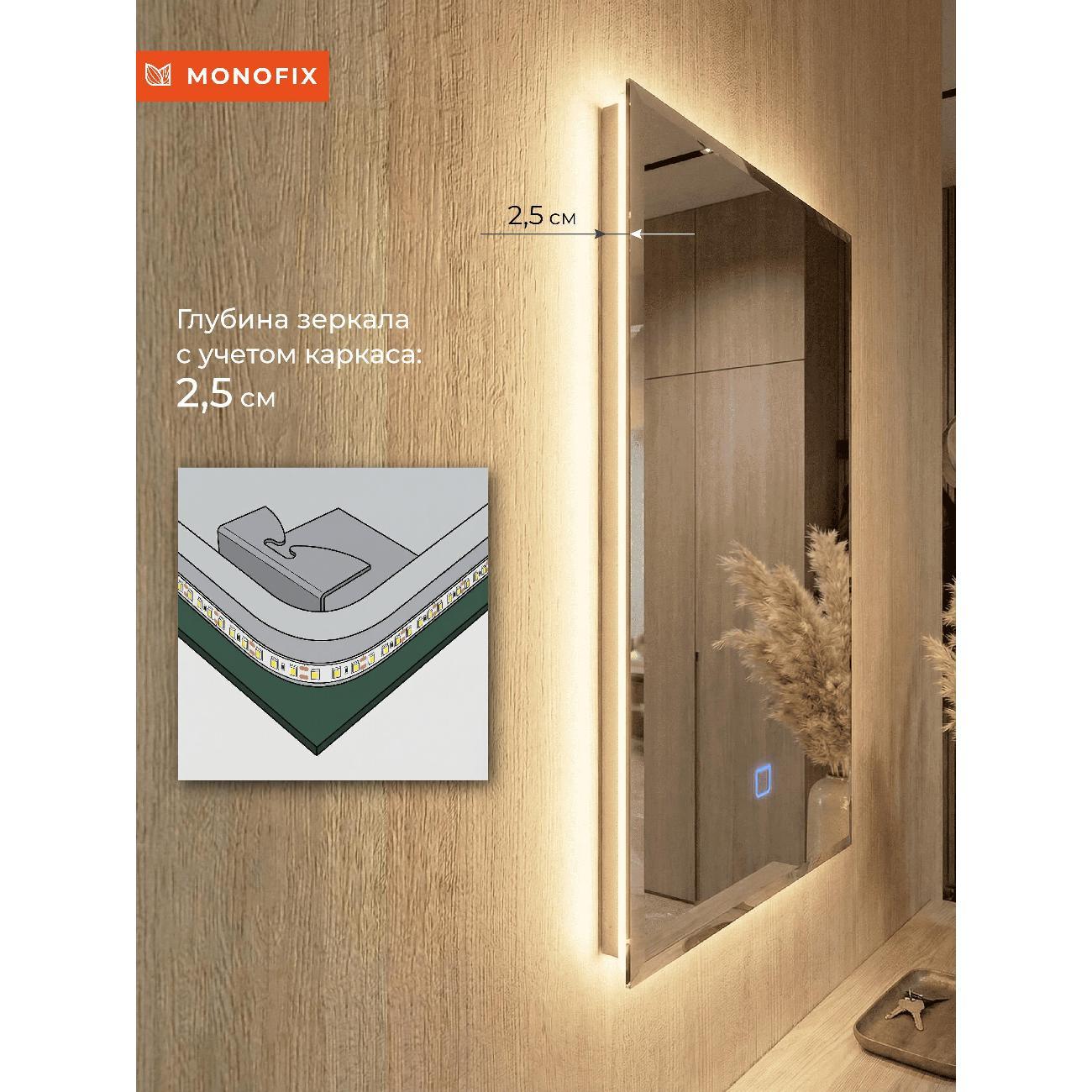 Зеркало Monofix Зеркало с подсветкой настенное 50х35 см