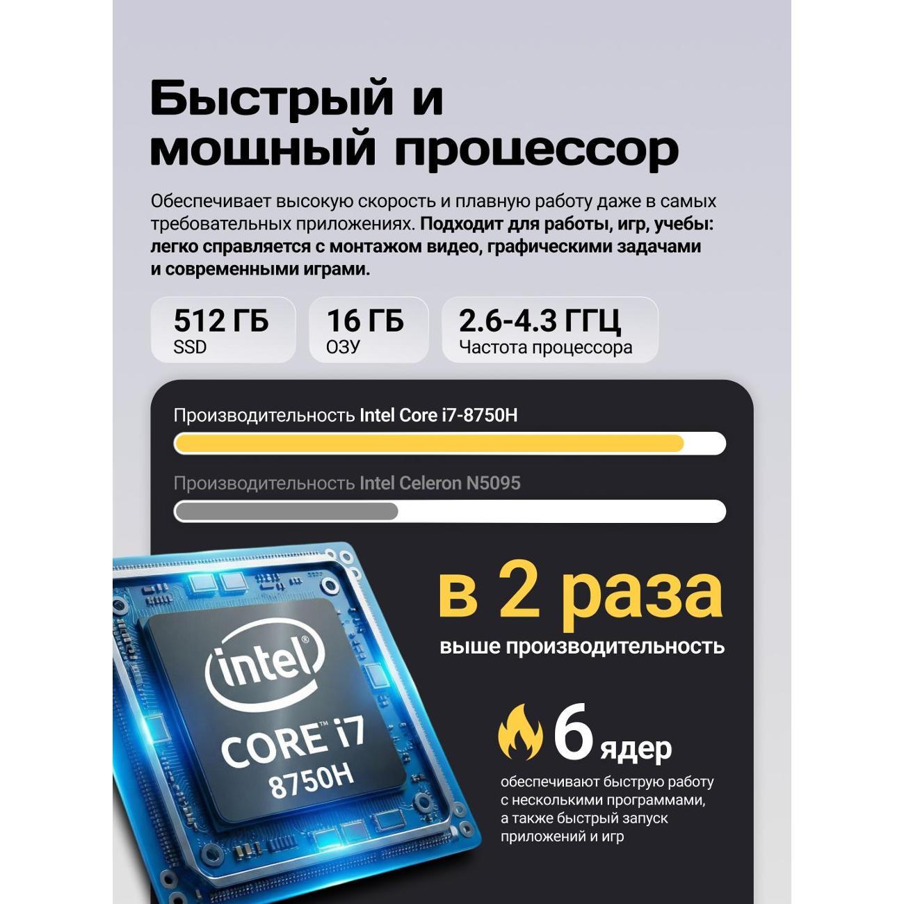 Ноутбук Echips Rush 16", Intel Core i7 8850H, 16/512 ГБ
