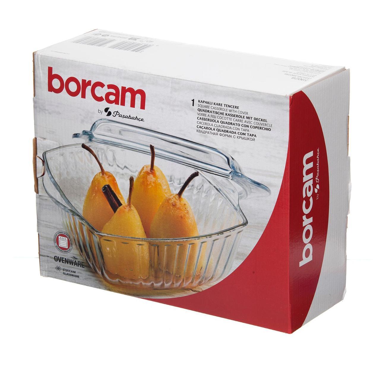 Кастрюля Pasabahce Borcam Кастрюля для запекания со стеклянной крышкой 1870 мл 190*232 мм