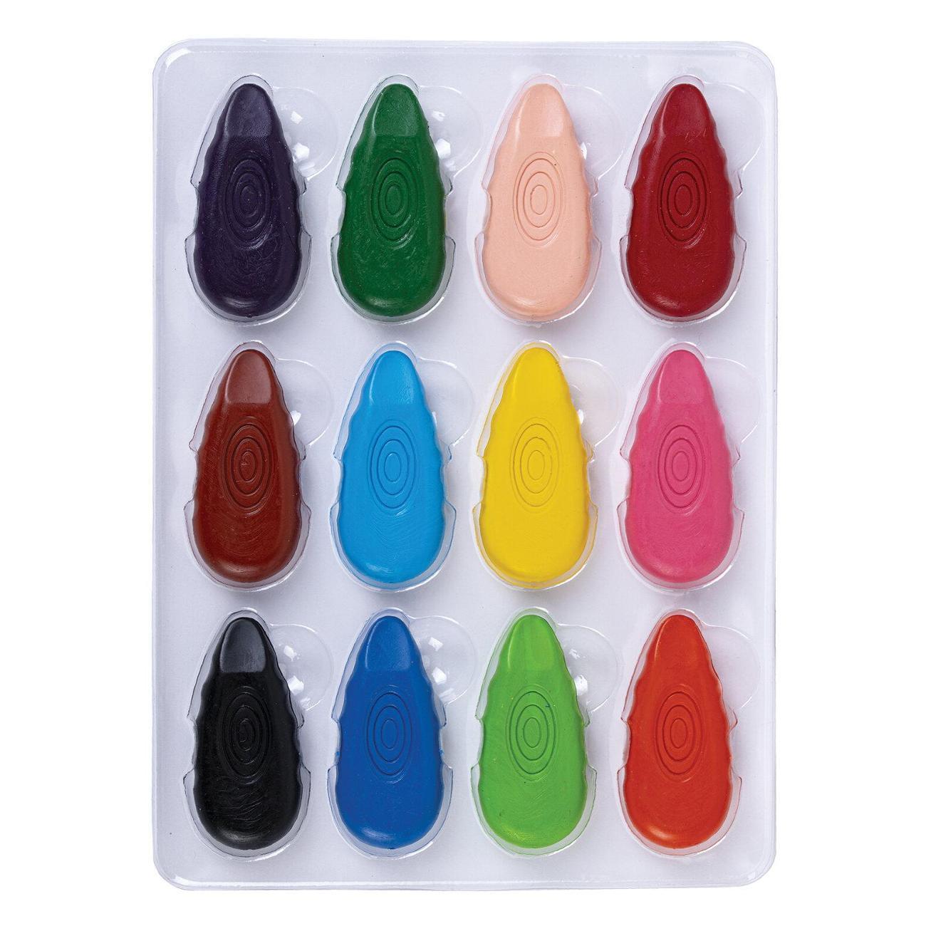 Мел канцелярский Brauberg Восковые мелки ФИГУРНЫЕ BRG KIDS Капельки 12цв