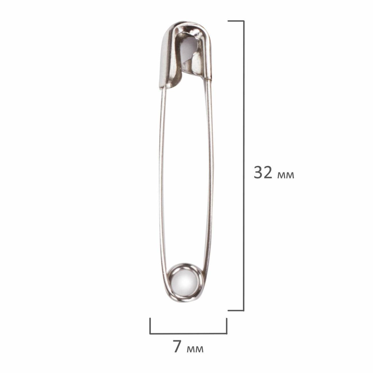 Булавка Brauberg Булавки английские BRAUBERG 32 мм, 50 шт*