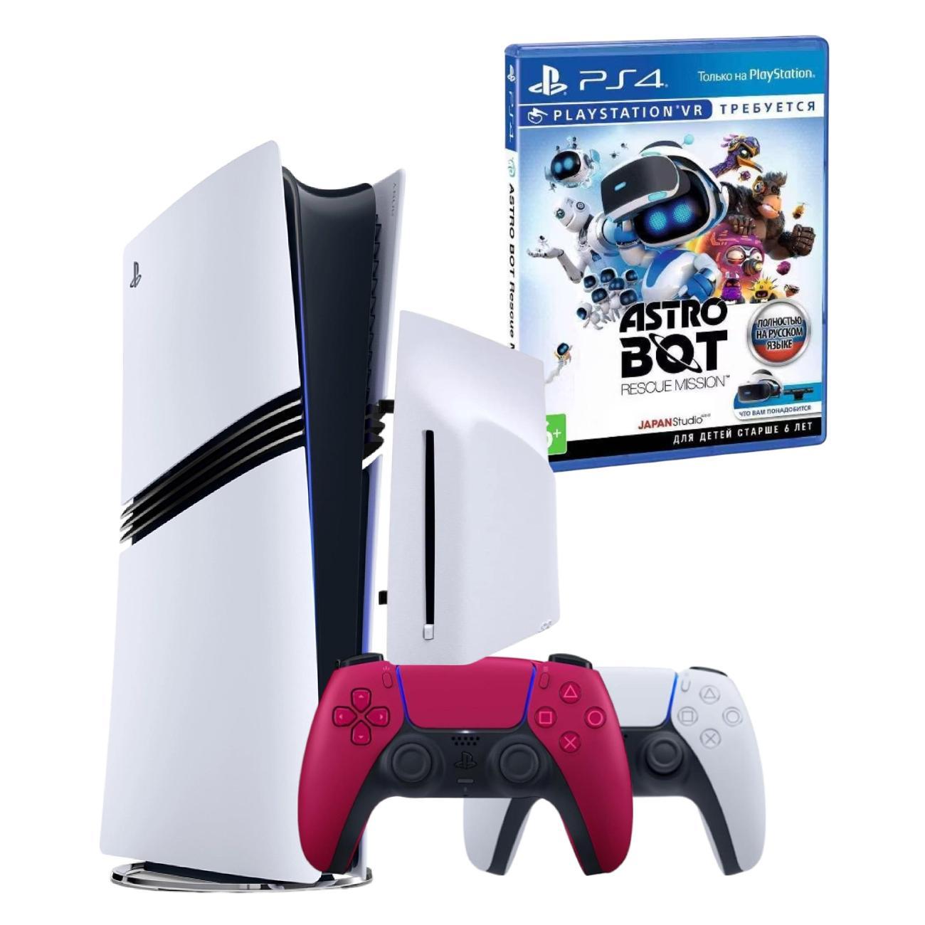 Игровая приставка Sony PS5 Prо+Astro Bot+геймпад Red+дв фото