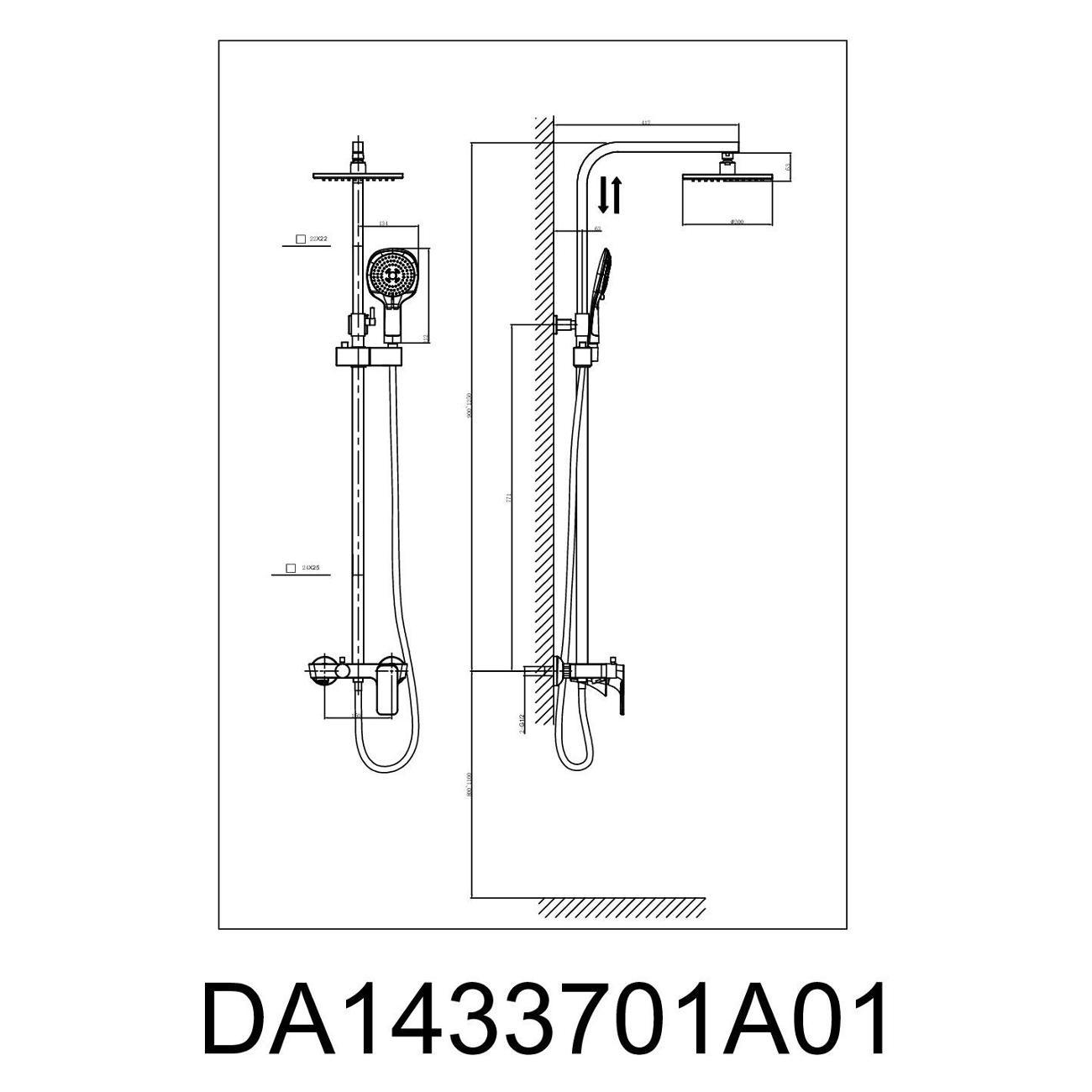 Душевая система DQ Душевая система DQ&nbsp;Берлин Фрайе (Berlin Freie)&nbsp;(DA1433701A01)