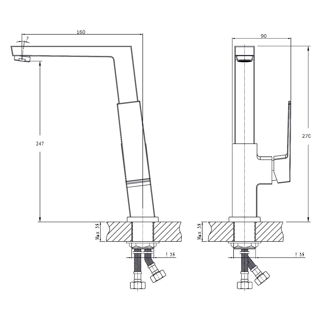 Смеситель Rush Смеситель для кухни высокий TR3635-23