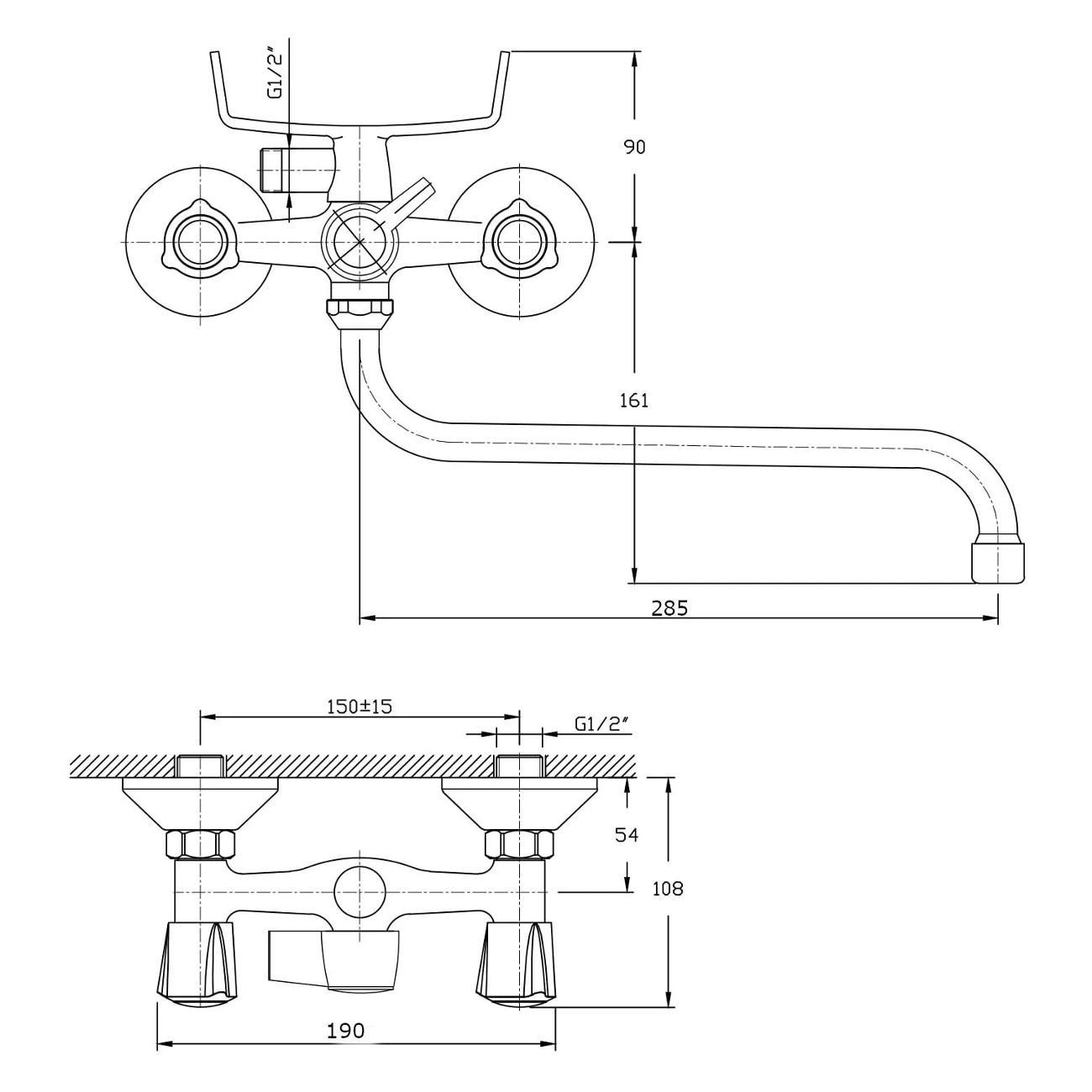 Смеситель Rush Смеситель для ванны с длинным изливом PI7950-51