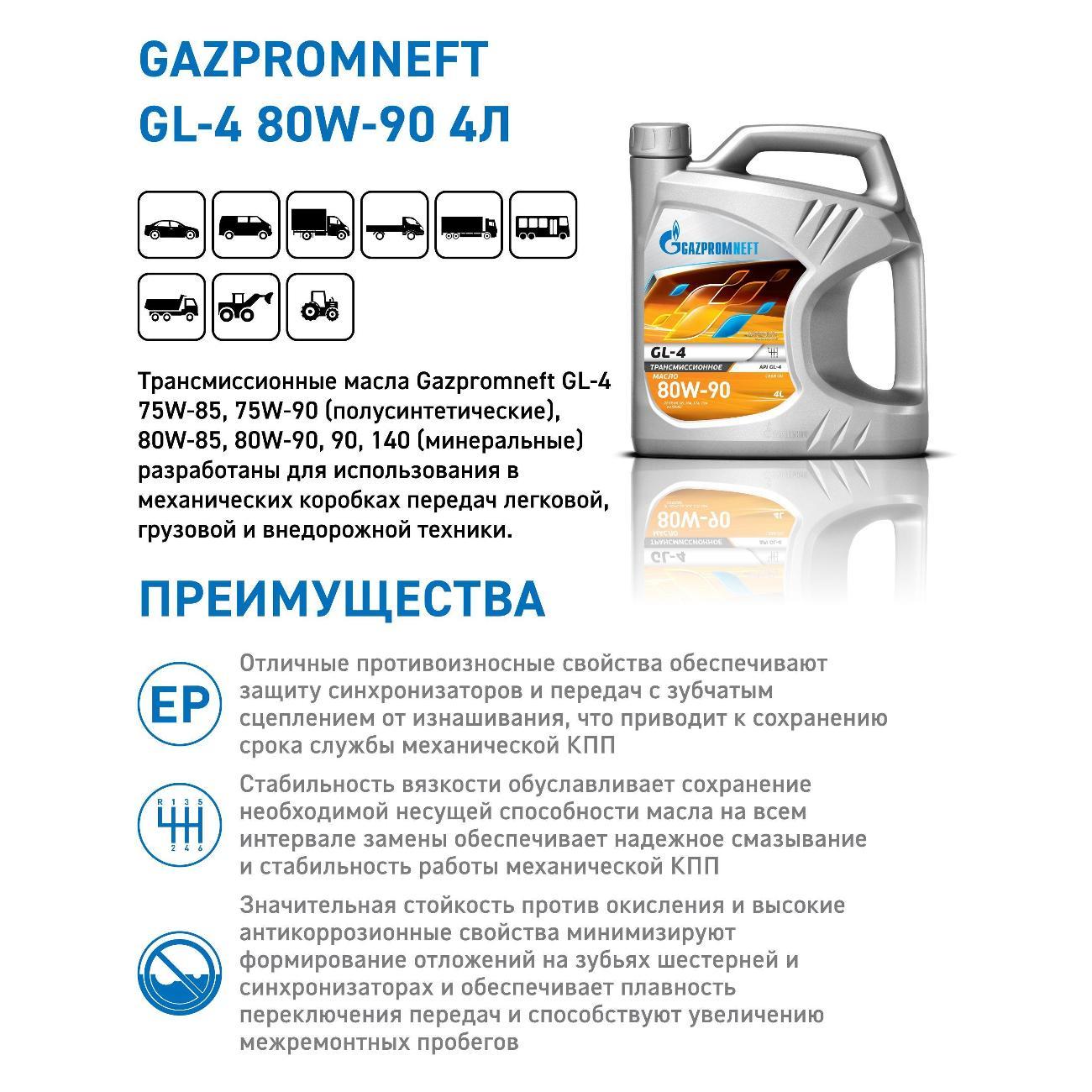 Масло трансмиссионное Gazpromneft GL-4 45003178