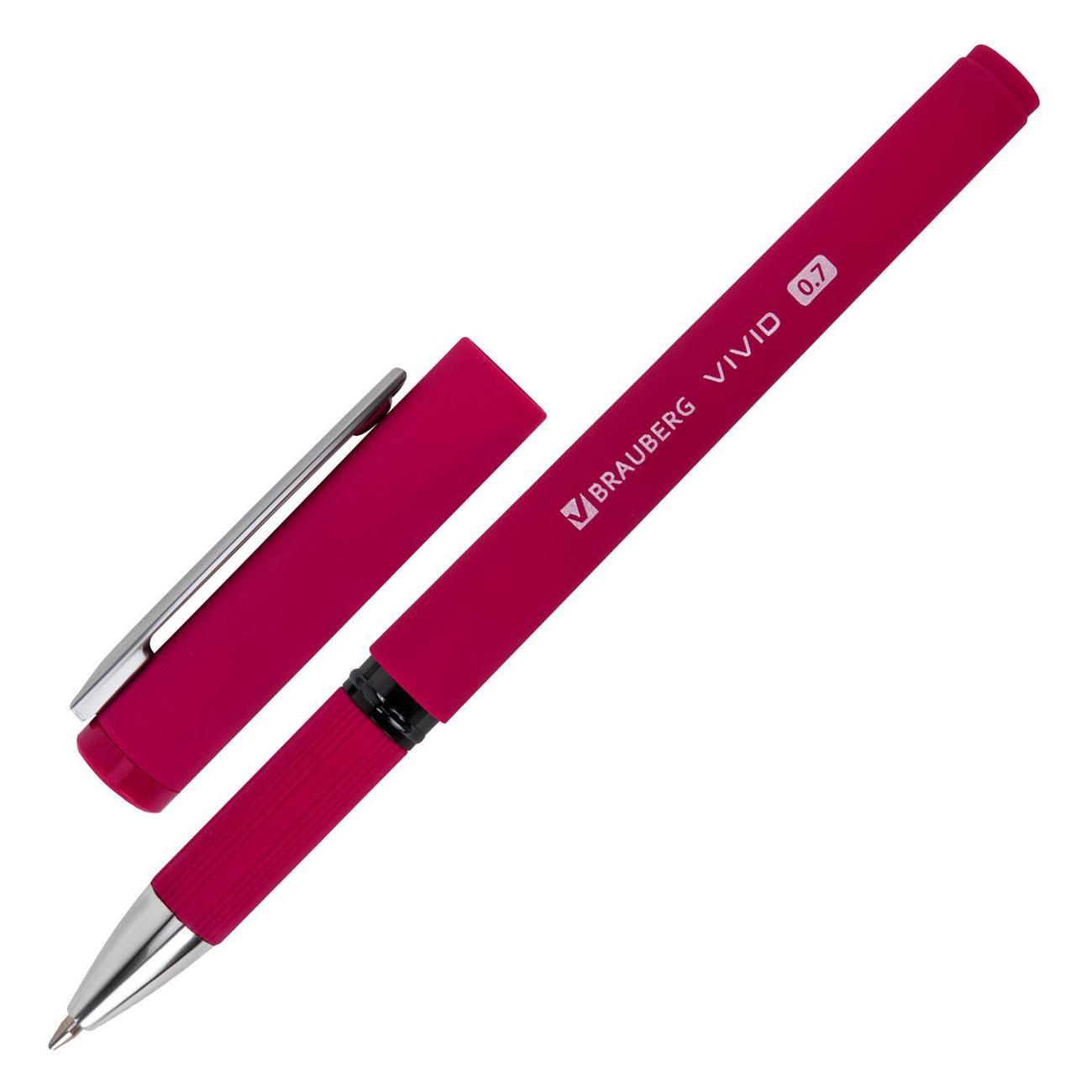 Ручка для письма Brauberg Ручки шариковые с грипом BRAUBERG "VIVID", НАБОР 3 ШТУКИ, СИНИЕ, 0,7 мм, линия 0,35 мм, 144401