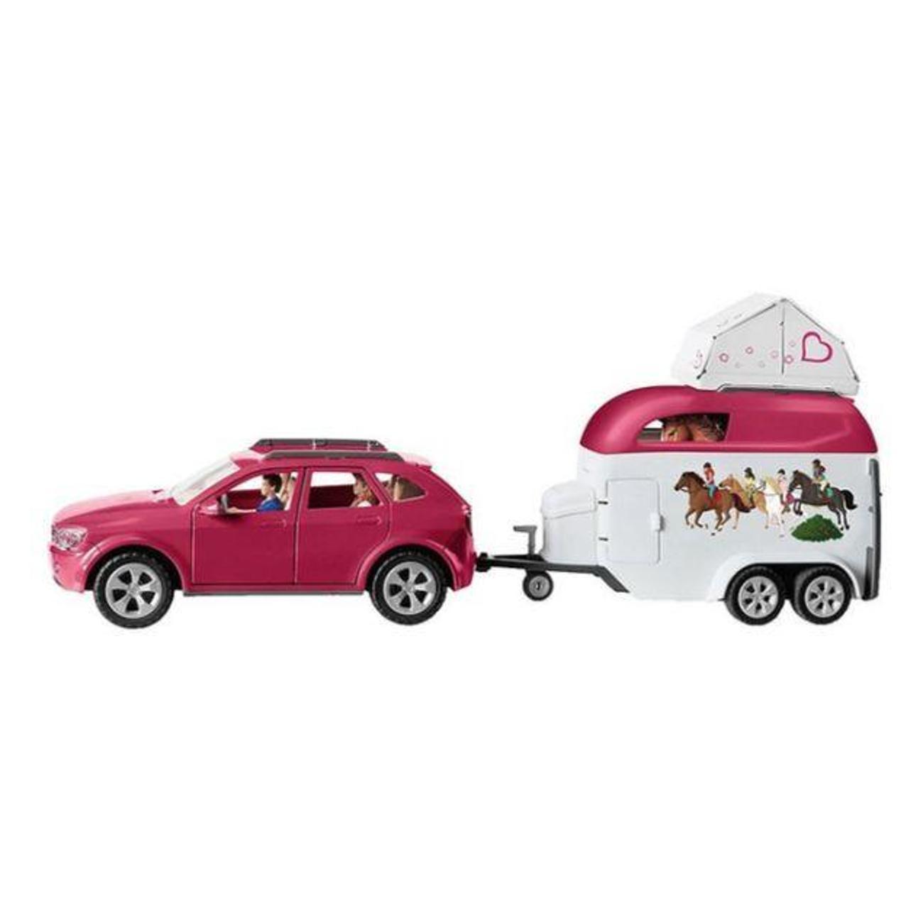 Кукла Schleich Конные приключения на автомобиле с прицепом