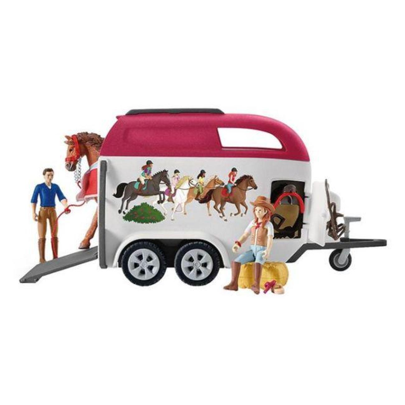 Кукла Schleich Конные приключения на автомобиле с прицепом