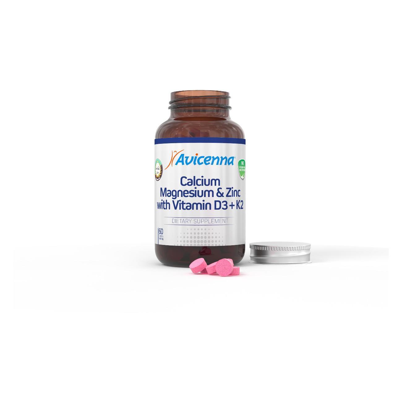 Витаминный комплекс красоты и здоровья Avicenna Calcium Magnesium & Zinc with Vitamin D3 + K2