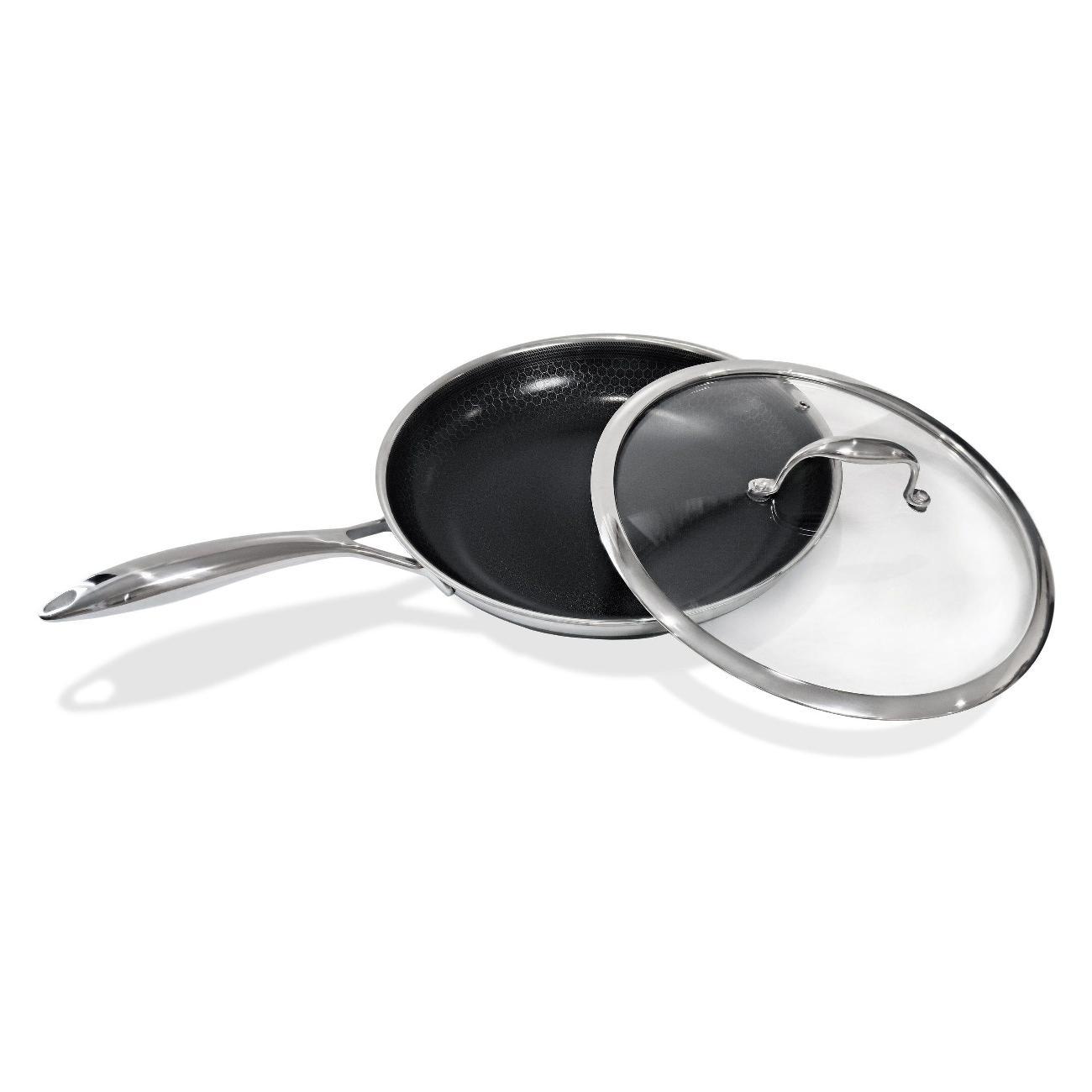 Сковорода VELERCART Сковорода из нержавеющей стали с антипригарным покрытием VELERCART T-Type, диаметр 26 см, с крышкой