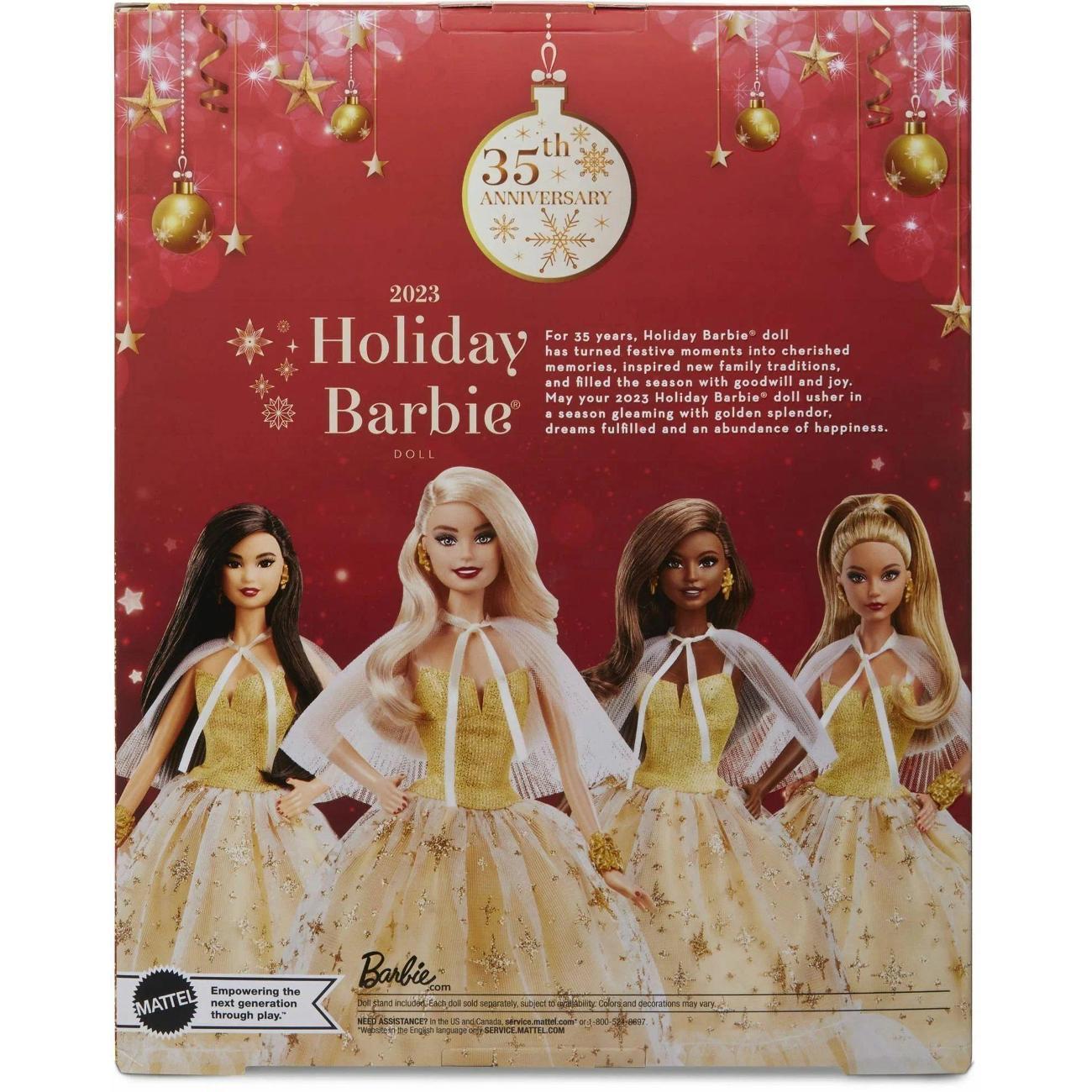Кукла Barbie Mattel Signature - Фирменная рождественская Барби 2023 блондинка в золотом платье HJX08
