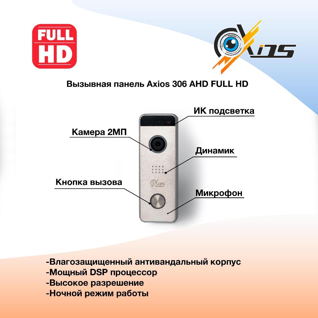 Вызывная панель домофона Axios AXI-306 AHD