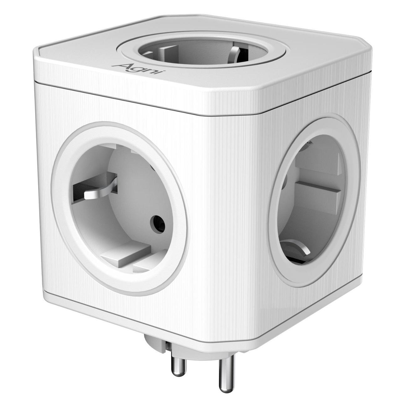 Тройник и переходник электрический AGNI TP-VE5E-white