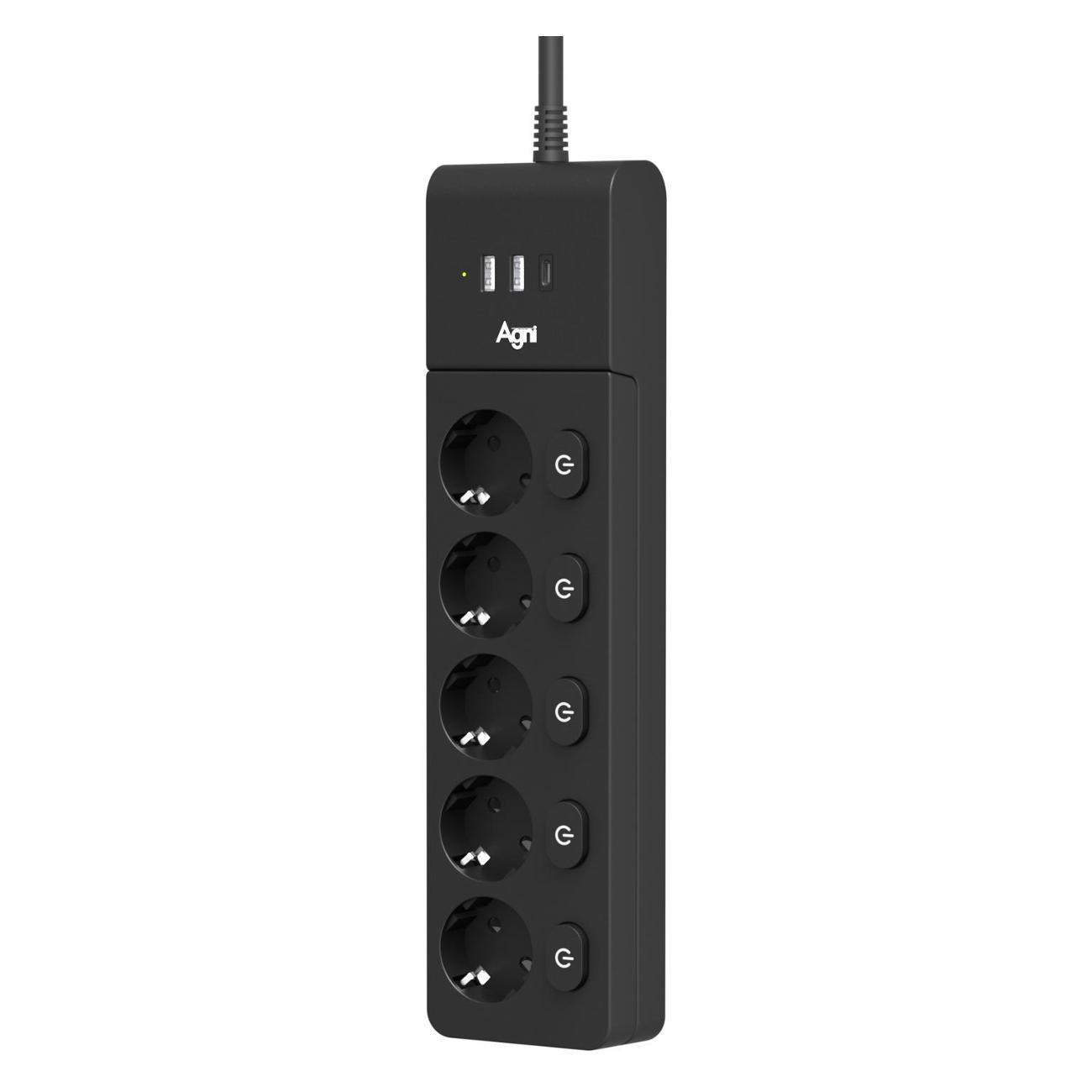 Сетевой фильтр AGNI TP-FI3U5E-C-2m-black