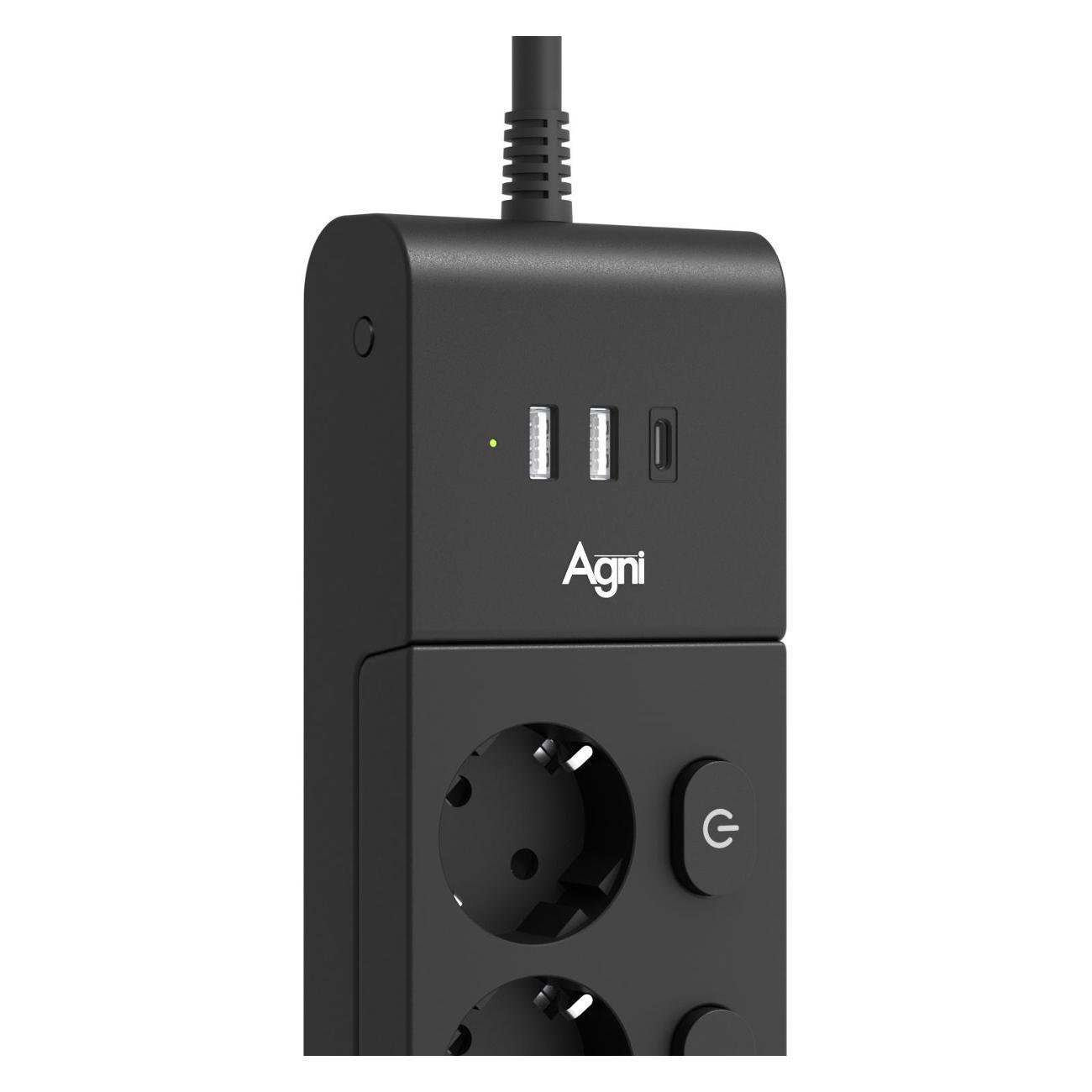 Сетевой фильтр AGNI TP-FI3U5E-C-2m-black
