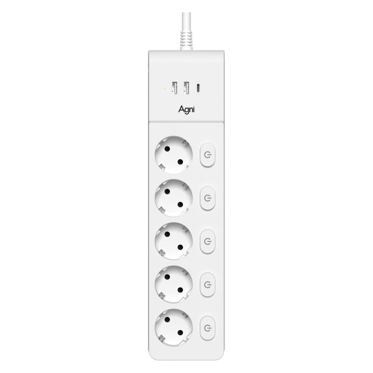 Сетевой фильтр AGNI TP-FI3U5E-C-2m-white