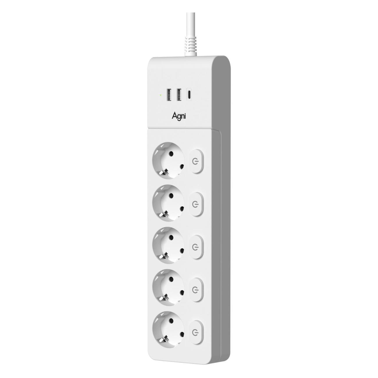 Сетевой фильтр AGNI TP-FI3U5E-C-2m-white