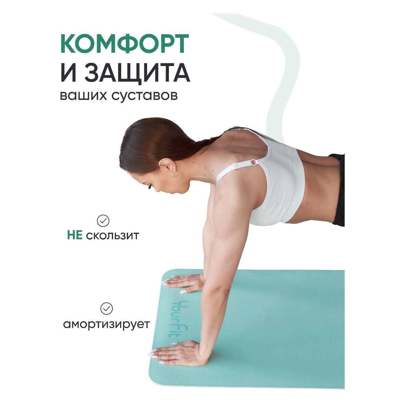 Коврик для йоги YourFit TPE/Lightgreen-Black
