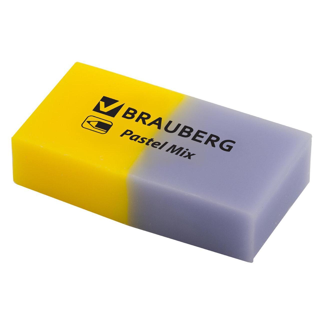 Ластик Brauberg Ластики BRAUBERG Pastel Mix, 6 штук ассорти*