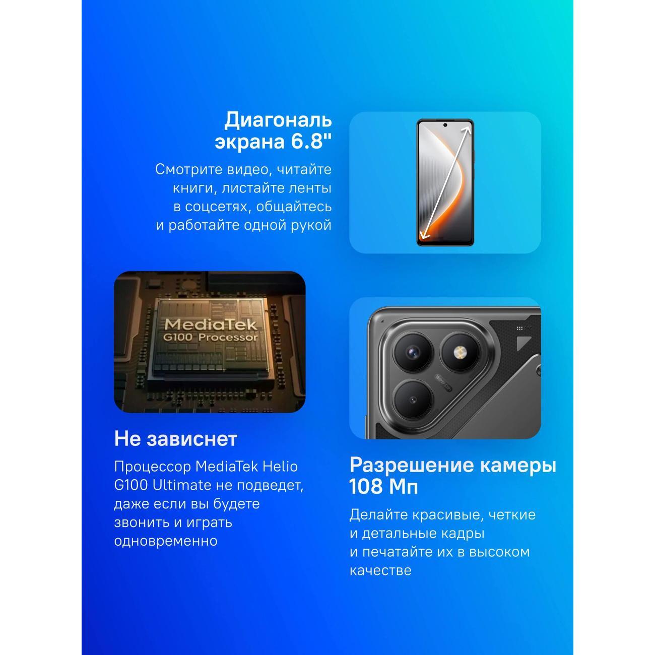 Смартфон Tecno Pova 7 Neo (LJ6 128+8 GEEK BLACK)