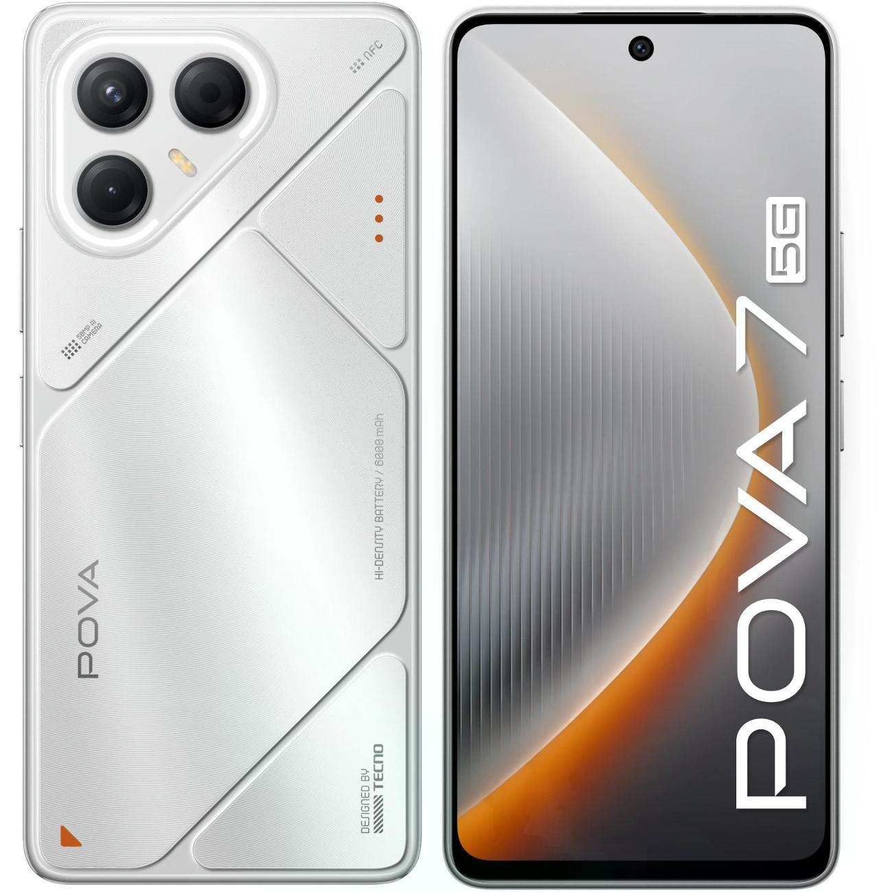 Смартфон TECNO Pova 7 5G (LJ7 256+8 MAGIC SILVER)