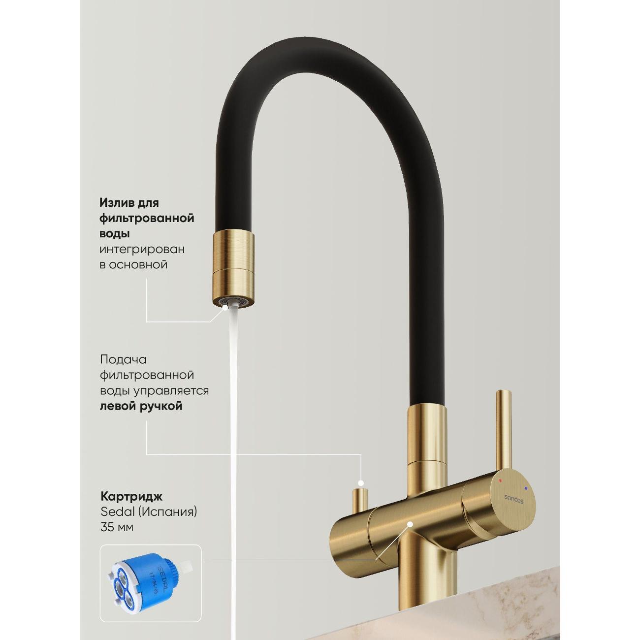 Смеситель sancos Лучия (Lucia) SC4004BG