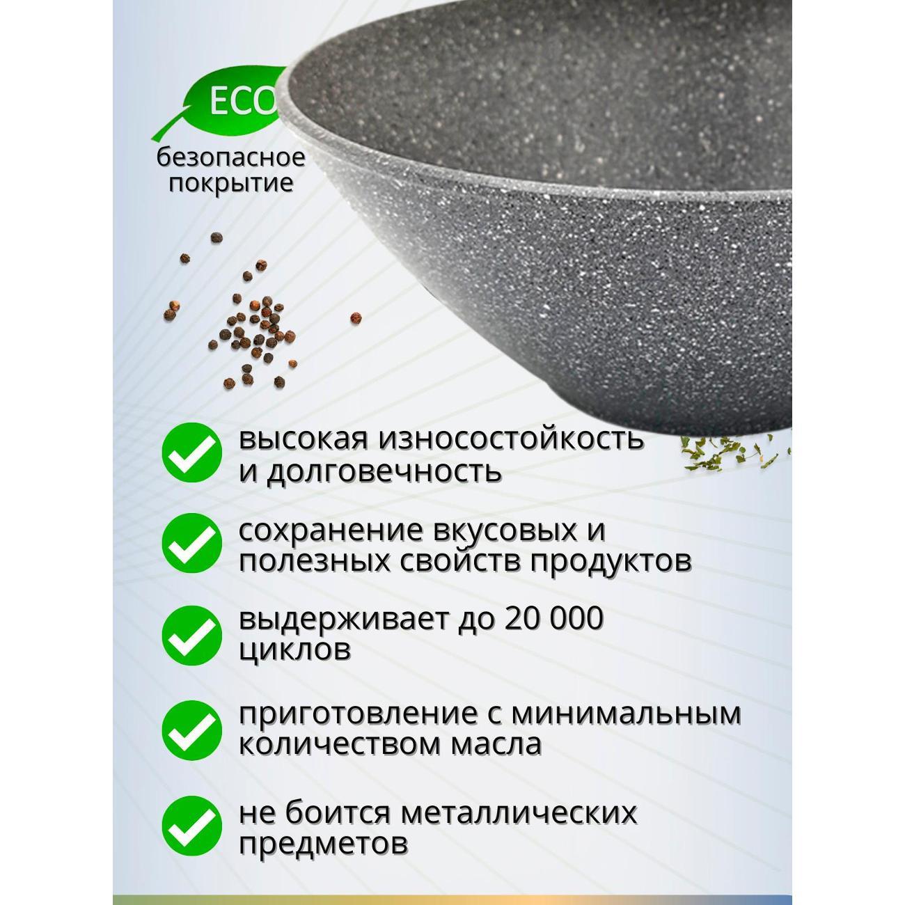 Сковорода вок HomeWay ГРАНИТ17-WOK28SR