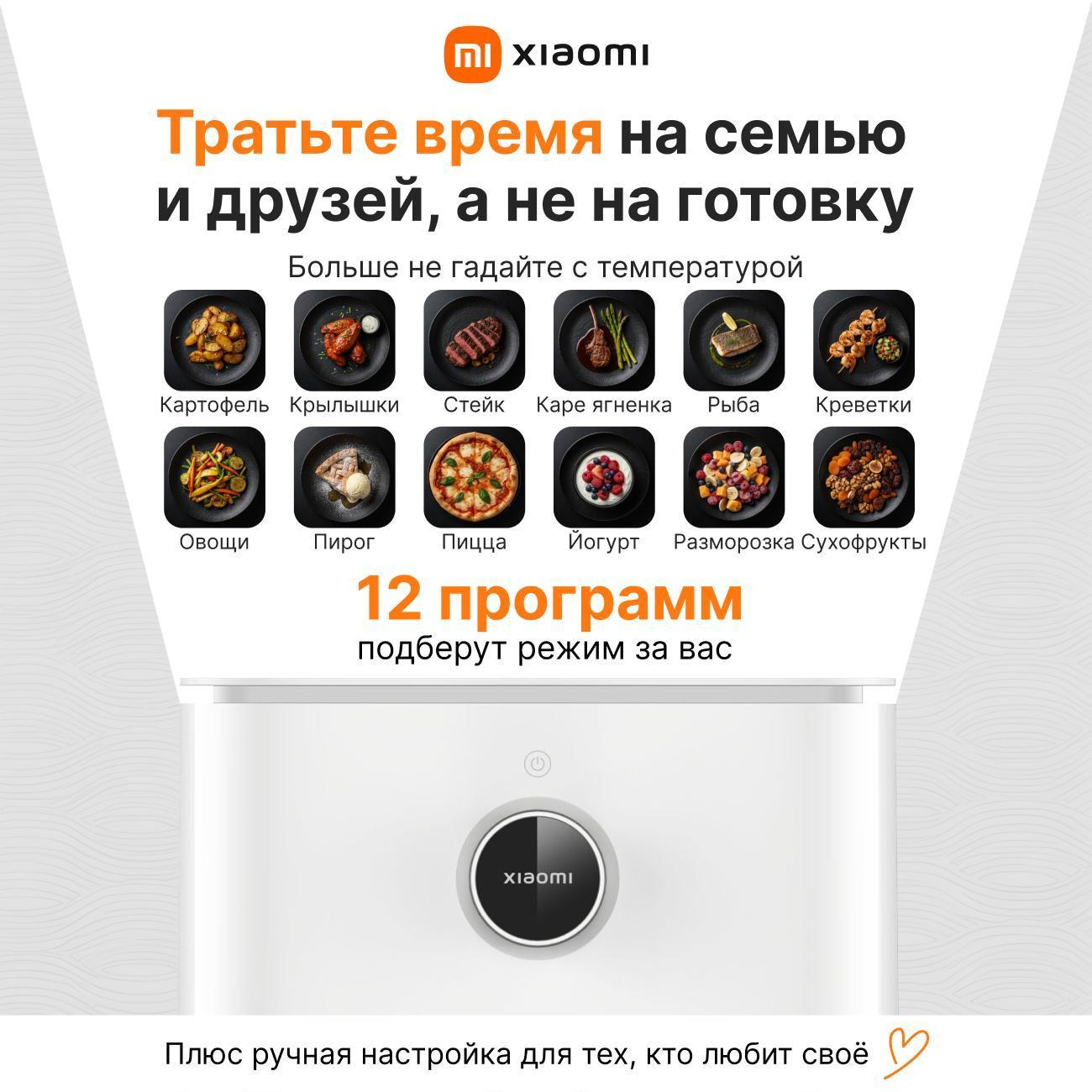 Аэрогриль Xiaomi Smart Air Fryer 6.5L White EU MAF10&nbsp;