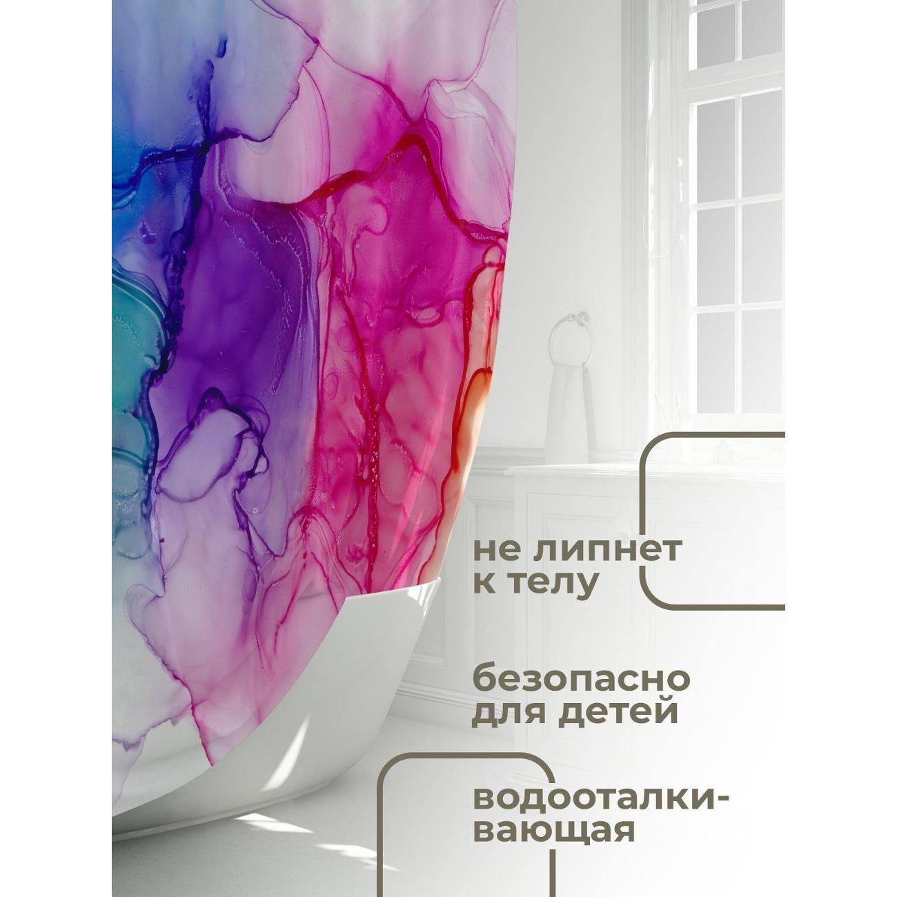 Штора для ванной 365home Штора для ванной 180х180см / Абстрактный узор: синие