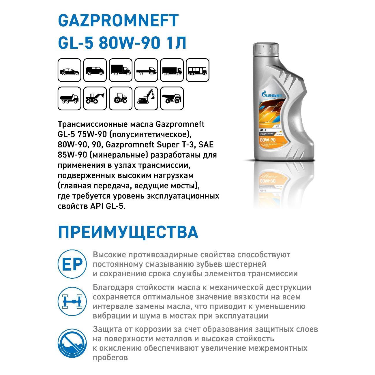 Масло трансмиссионное Gazpromneft GL-5 78504276